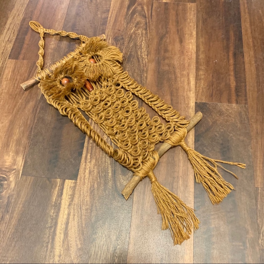 Vintage macrame owl